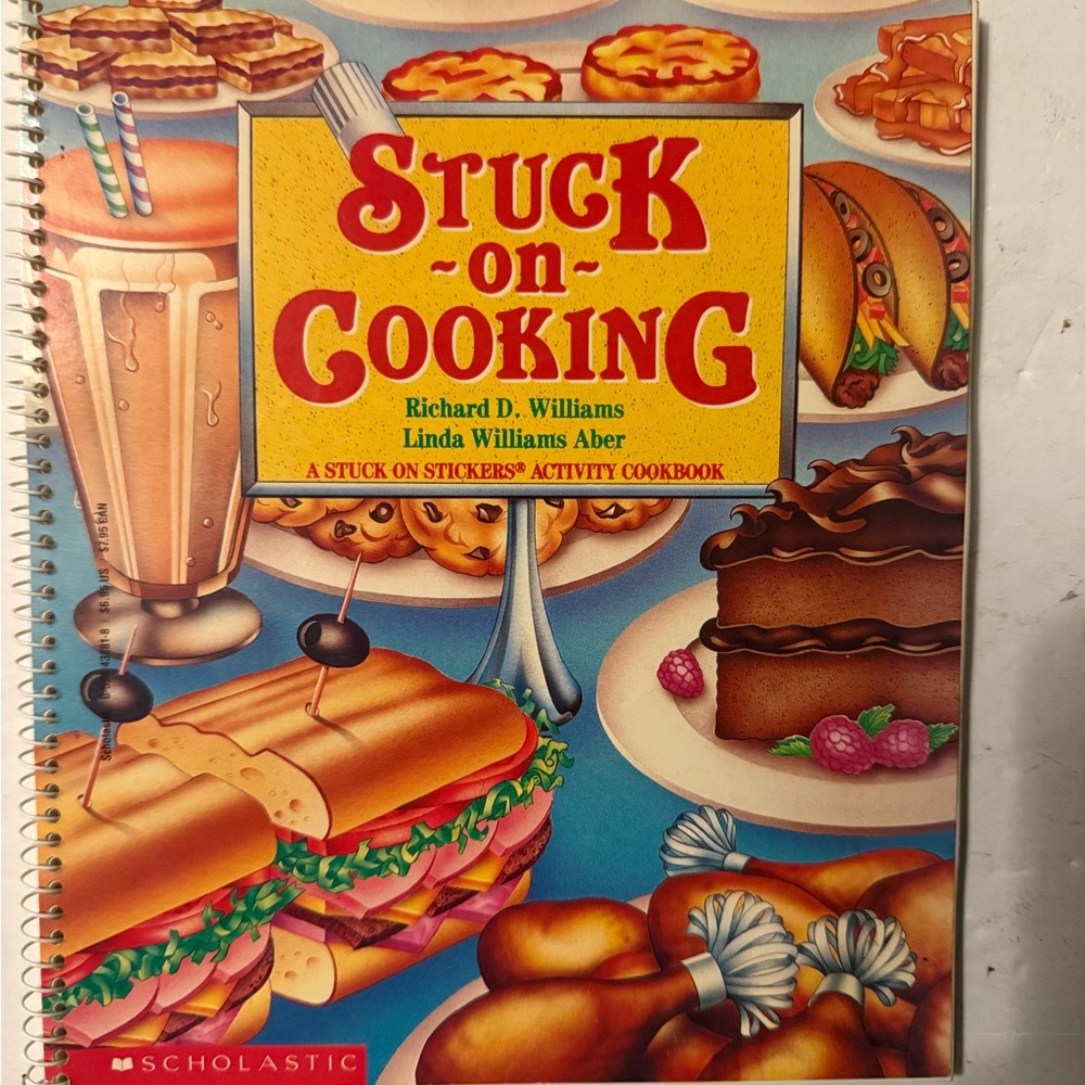 Scholastic Stuck-on Cooking Cookbook with Red and Yellow Cover
